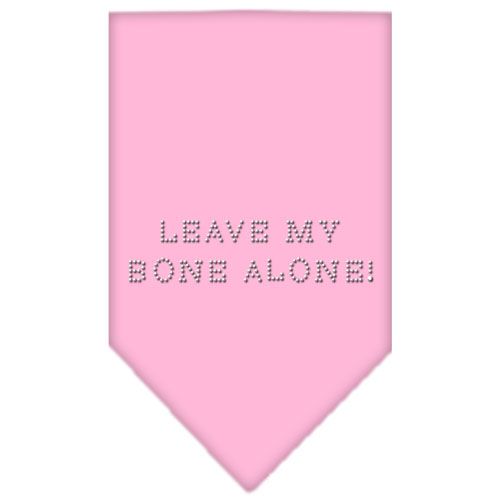 Leave My Bone Alone Rhinestone Bandana Light Pink Small